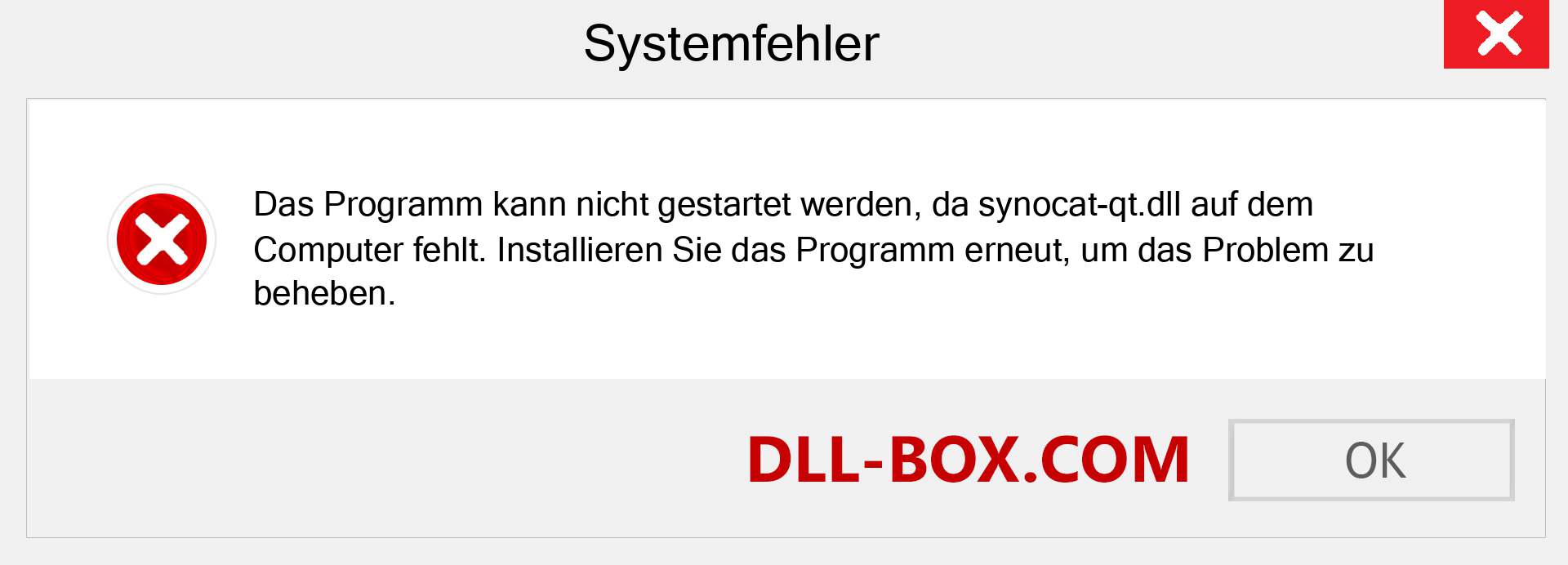 synocat-qt.dll-Datei fehlt?. Download für Windows 7, 8, 10 - Fix synocat-qt dll Missing Error unter Windows, Fotos, Bildern