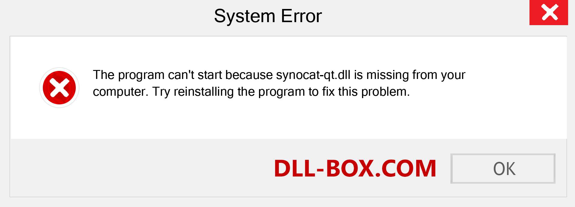  synocat-qt.dll file is missing?. Download for Windows 7, 8, 10 - Fix  synocat-qt dll Missing Error on Windows, photos, images