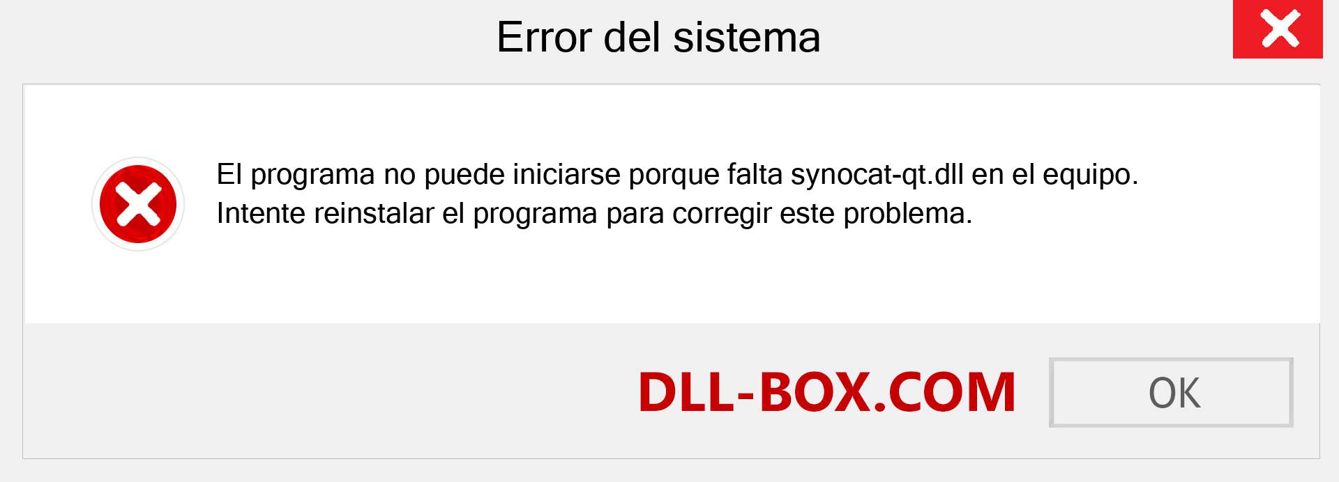 ¿Falta el archivo synocat-qt.dll ?. Descargar para Windows 7, 8, 10 - Corregir synocat-qt dll Missing Error en Windows, fotos, imágenes