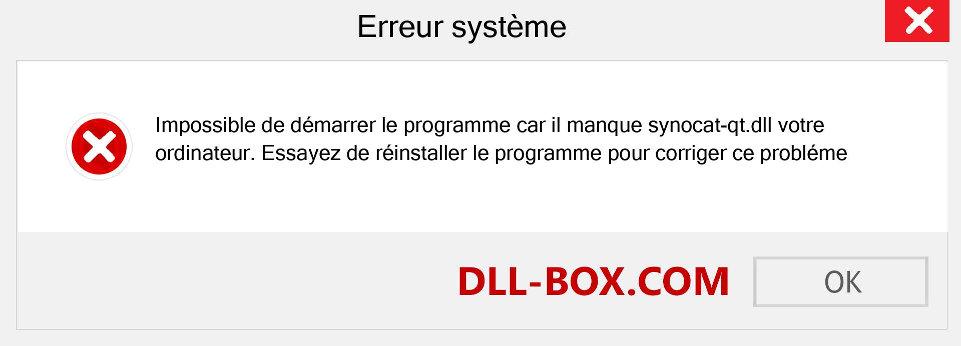 Le fichier synocat-qt.dll est manquant ?. Télécharger pour Windows 7, 8, 10 - Correction de l'erreur manquante synocat-qt dll sur Windows, photos, images